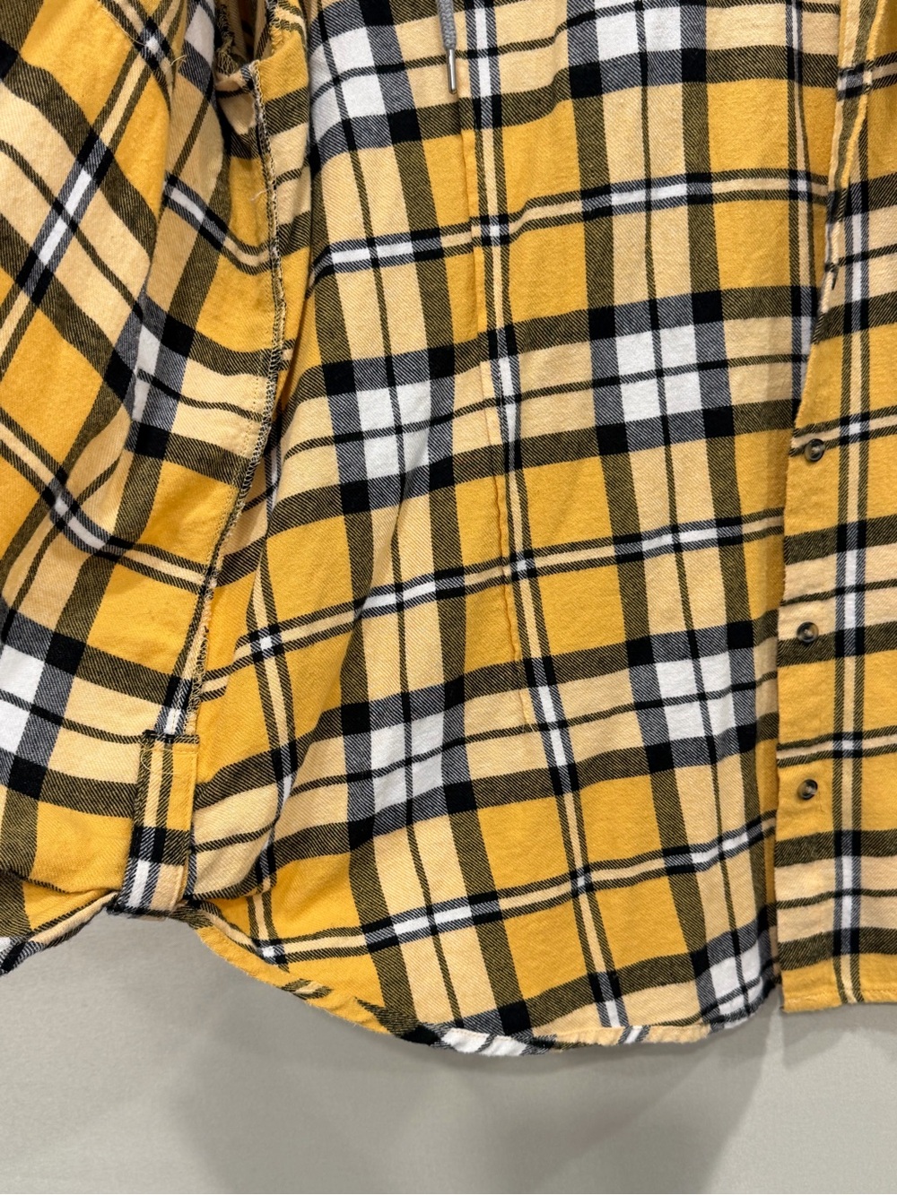 Women’s Yellow Plaid Hooded Button Front Flannel Shirt Jacket Size XXXL/3XG(21) - Picture 7 of 10